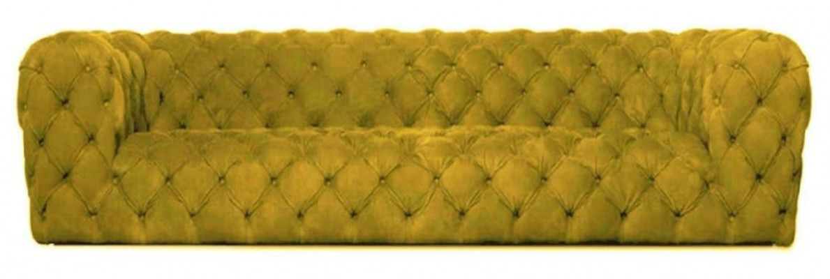 Yellow Chesterfield Couch Four-Seater XXL Big Sofa Comfortable Couches Soft New