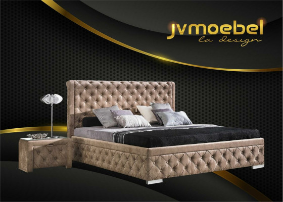 Bed 2x Nightstand 3-piece Bedroom Set Luxury Design Furniture Modern Beds New