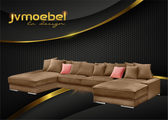 Luxury Textile Modern Design U-Shaped Corner Sofa Living Landscape Upholstered Corner New