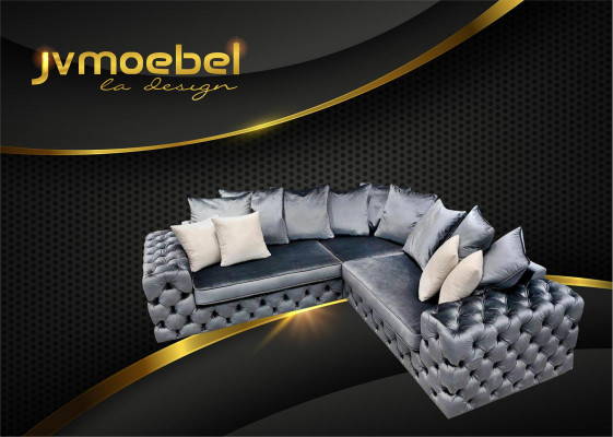 L-shaped sectional sofa couch design upholstery textile suite new corner sofa