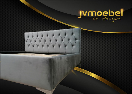 Chesterfield Textile Bed Upholstered Design 140x200 Double Bed Beds Bed Frame