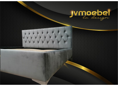 Chesterfield Textile Bed Upholstered Design 140x200 Double Bed Beds Bed Frame