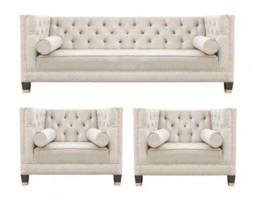 Sofa set couch velvet upholstery couches 3-piece set living room furniture