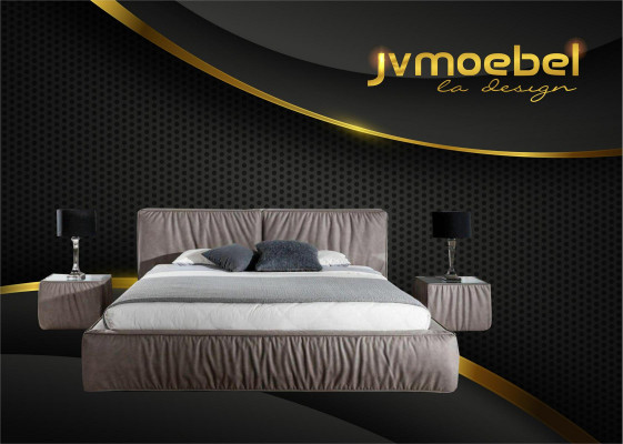 Luxury designer bed for the bedroom, upholstered in velvet furniture, beds, fabric, textile, new