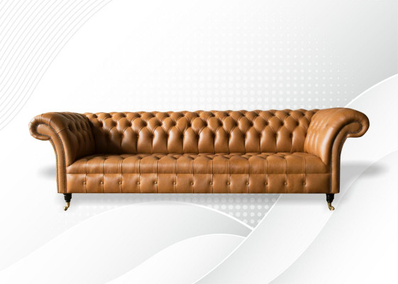 Design Sofa Chesterfield Upholstered Modern Textile Fabric Sofas 4 Seater Sleeper New