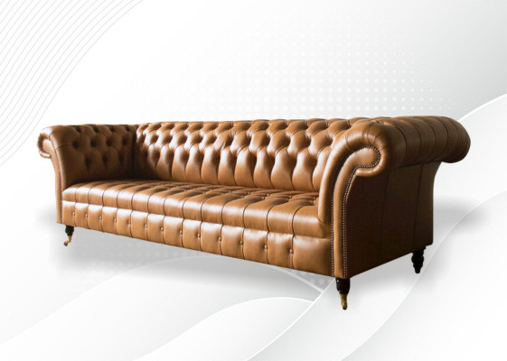Design Sofa Chesterfield Upholstered Modern Textile Fabric Sofas 4 Seater Sleeper New