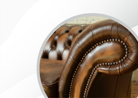 XXL Sofa 4-seater Couch Chesterfield Upholstered Seating Set Leather Textile Brown