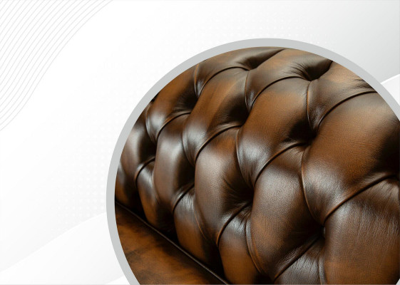 XXL Sofa 4-seater Couch Chesterfield Upholstered Seating Set Leather Textile Brown