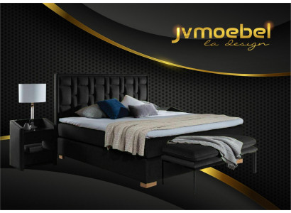 Luxury Box Spring Bed Black Blue Beds Bedroom Furniture Design Double Hotel