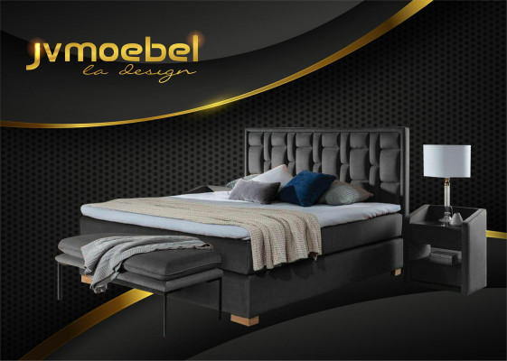 Luxury Box Spring Bed Black Blue Beds Bedroom Furniture Design Double Hotel