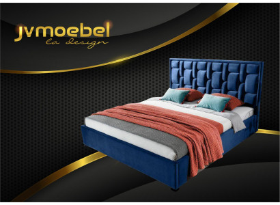 Blue designer bed bedroom design furniture modern luxury beds frame new