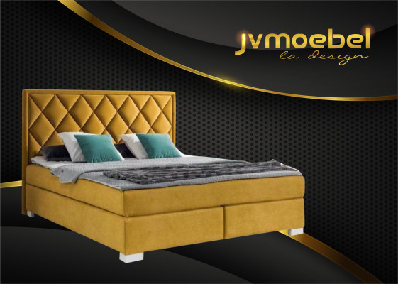 Bed Textile Bedroom Design Furniture Modern Luxury Beds 180x200 Yellow Velvet New