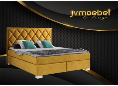 Bed Textile Bedroom Design Furniture Modern Luxury Beds 180x200 Yellow Velvet New