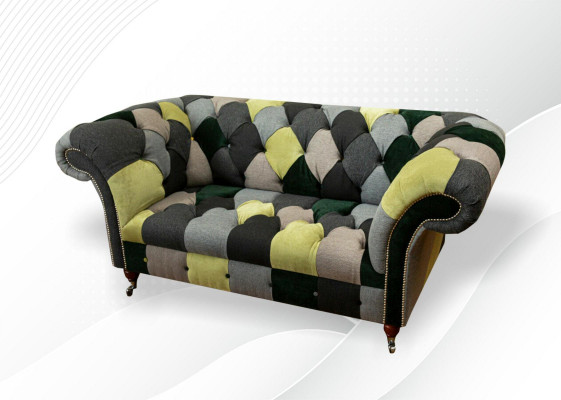 Chesterfield Sofa Couch Upholstered Sofas Classic 2 Seater Leather Textile Colorful