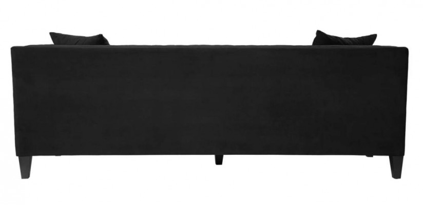 Luxury Black Fabric Sofa Three-Seater Upholstery Furniture Hotel Living Room Office Velvet