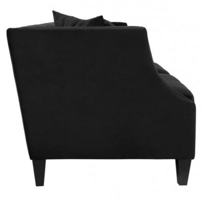 Luxury Black Fabric Sofa Three-Seater Upholstery Furniture Hotel Living Room Office Velvet