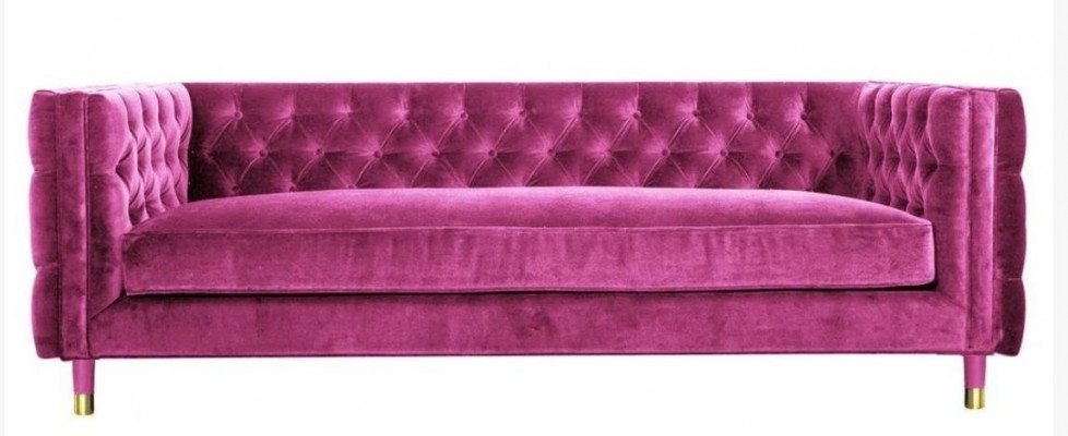 Chesterfield Sofa Living Room Fabric Sofa Couch Upholstery Seating Suite 3-Seater Sofas New