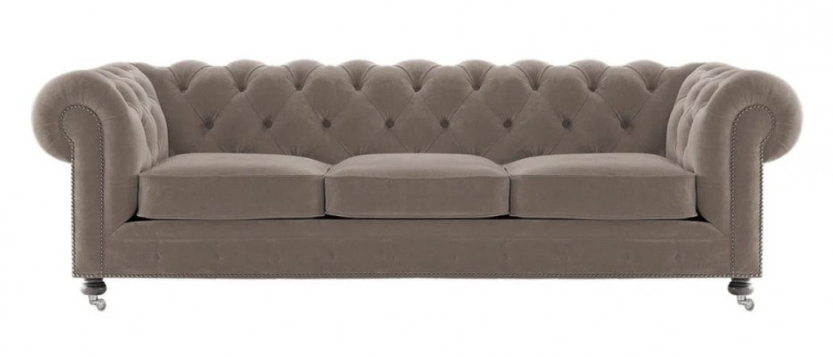 Luxury Yellow Chesterfield Velvet Three-Seater Upholstery Furniture Hotel Living Room Practice