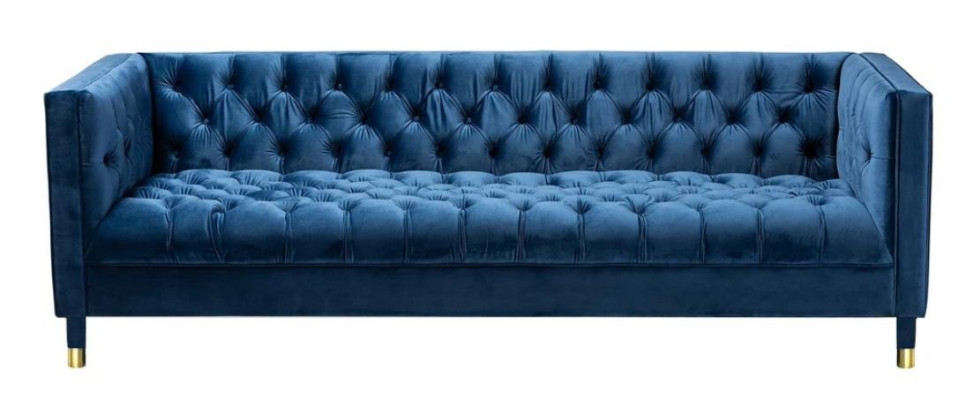 Green three-seater fabric Chesterfield design couch upholstered sofa living room 230cm