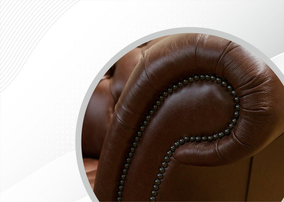 Chesterfield Couch Upholstered Sofas Classic Leather 3-Seater Couches Sofa Brown