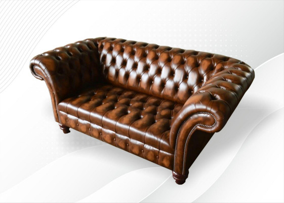 Design Chesterfield Sofa 2 Seater Brown Couch Upholstered Sofas Living Room Sofa New