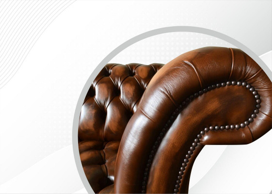 Design Chesterfield Sofa 2 Seater Brown Couch Upholstered Sofas Living Room Sofa New