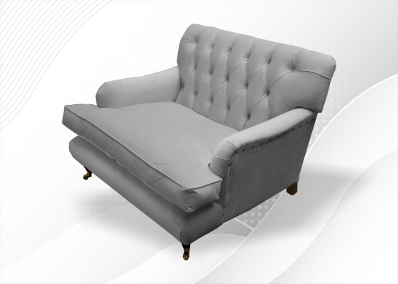 Chesterfield Armchair TV Design Upholstered Sofa Couch Chesterfield Fabric New