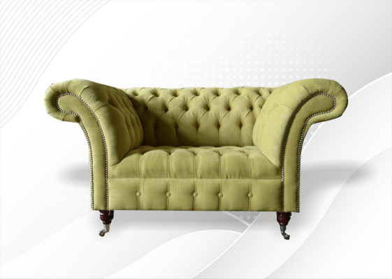 Chesterfield Sofa Couch Upholstery Set 1.5 Seater Sofas Classic Single Seater