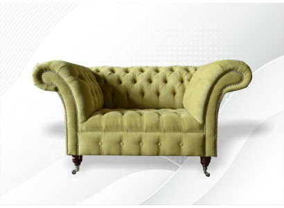 Chesterfield Sofa Couch Upholstery Set 1.5 Seater Sofas Classic Single Seater