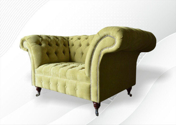 Chesterfield Sofa Couch Upholstery Set 1.5 Seater Sofas Classic Single Seater