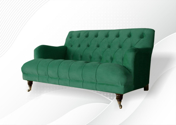 Chesterfield armchair couch upholstery sofa couches 1.5 seater single-seater green textile