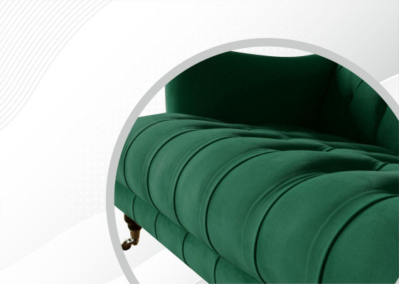 Chesterfield armchair couch upholstery sofa couches 1.5 seater single-seater green textile