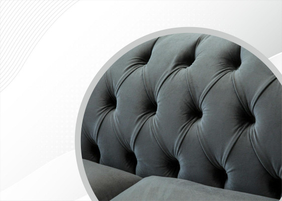 Chesterfield Textile Sofa 2-Seater Luxury Sofa Upholstered Sofas Design Fabric Sofas New