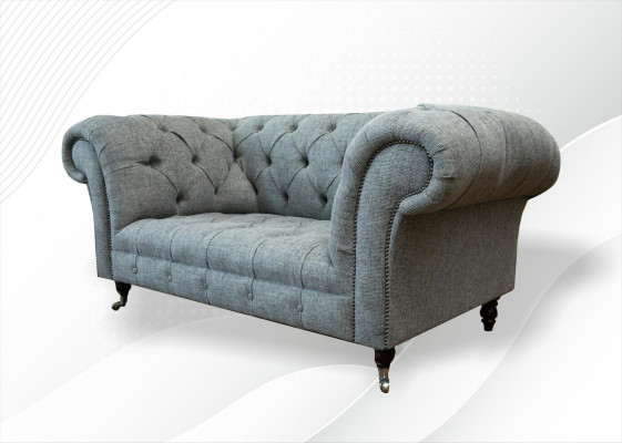 Chesterfield Design Luxury Upholstered Sofa Couch Seating Set Leather Textile Sofas