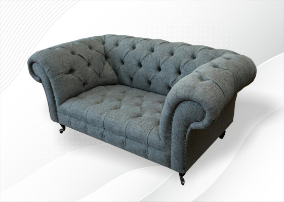 Chesterfield Design Luxury Upholstered Sofa Couch Seating Set Leather Textile Sofas