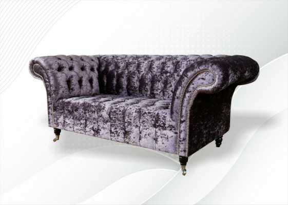 Chesterfield Sofa Couch Two-seater Fabric Sofas 2-seater Seat Upholstery Velvet