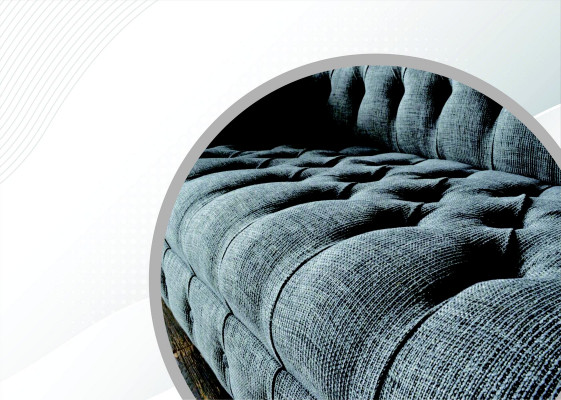 Fabric sofa couch upholstery set 3-seater couches sofas Chesterfield gray velvet