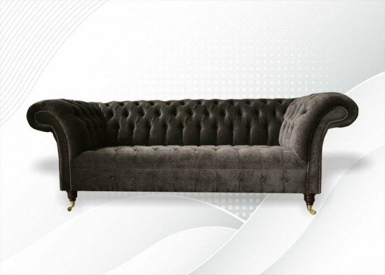 Chesterfield Original Furniture 3-Seater Couch Upholstered Sofas Couches Fabric Sofa New