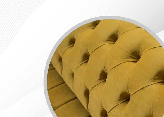 2-seater sofa design, upholstered modern seating, fabric yellow two-seater new couch