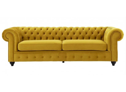 Yellow couch with buttons Chesterfield sofa upholstered seat couches sofas luxury new