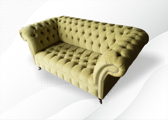 Sofa 2-seater Couch Upholstered Sofas Chesterfield Living Room Design Textile Fabric New