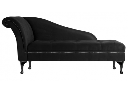 Elegant chaise longue lounge Chesterfield button-tufted velvet chaise lounge.