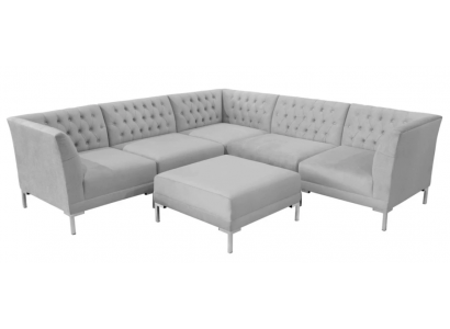 Corner sofa stool gray big textile fabric Chesterfield sofas furniture footstool sofas