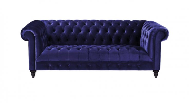 Chesterfield Lilac Velvet Couch Luxury Upholstered Furniture Sofa with Buttons Three-Seater