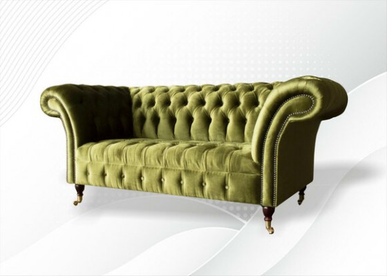 Two-seater sofa 2 seater classic upholstery new couches Chesterfield couch new