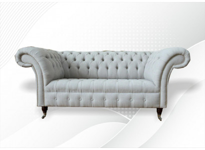 Chesterfield 2-seater living room couch sofa upholstery textile fabric suite new