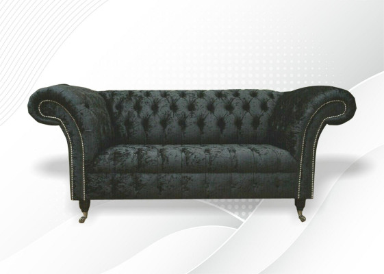 Chesterfield Velvet Club Couch Upholstery 2-Seater Design Fabric Sofas Couches