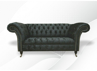 Chesterfield Velvet Club Couch Upholstery 2-Seater Design Fabric Sofas Couches