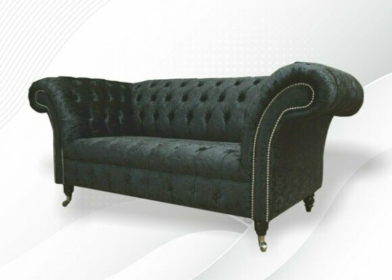 Chesterfield Velvet Club Couch Upholstery 2-Seater Design Fabric Sofas Couches