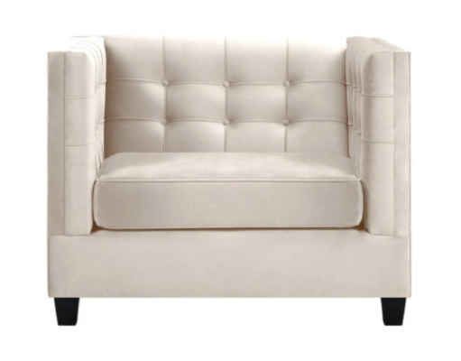 Modern Chesterfield Armchair Textile Fabric White Creative Loft Furniture New Living Room